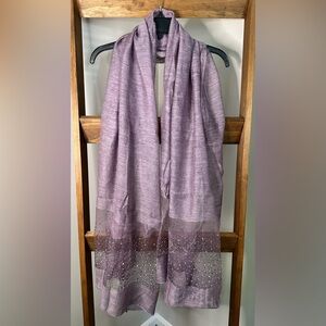 Crystal Embellished Purple Scarf